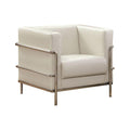 Leifur Contemporary Chair In White-Living Room Furniture Sets-White-Leatherette-JadeMoghul Inc.