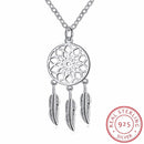 LEKANI 925 Sterling Silver Dream Catcher Feather Necklaces & Pendants For Women Gift Fashion Dreamcatcher Necklace Fine Jewelry--JadeMoghul Inc.
