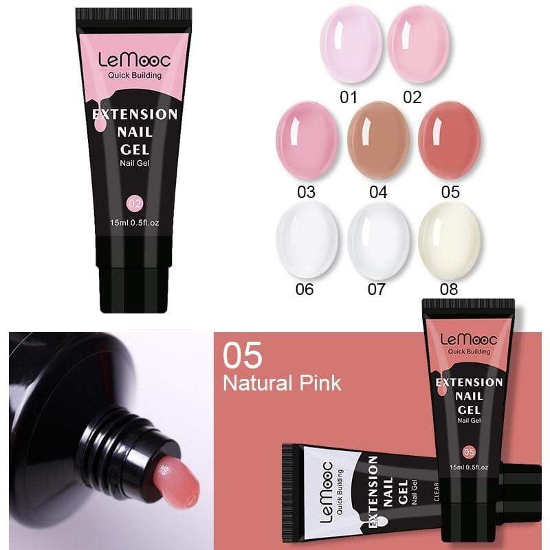 Lemooc  UV Gel Kit 15ml Quick Building  UV Gel Nail Polish For Nail Extensions Acrylic Gel Polish Nail Art Set AExp