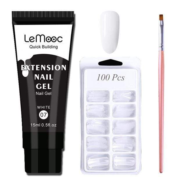Lemooc  UV Gel Kit 15ml Quick Building  UV Gel Nail Polish For Nail Extensions Acrylic Gel Polish Nail Art Set JadeMoghul Inc. 