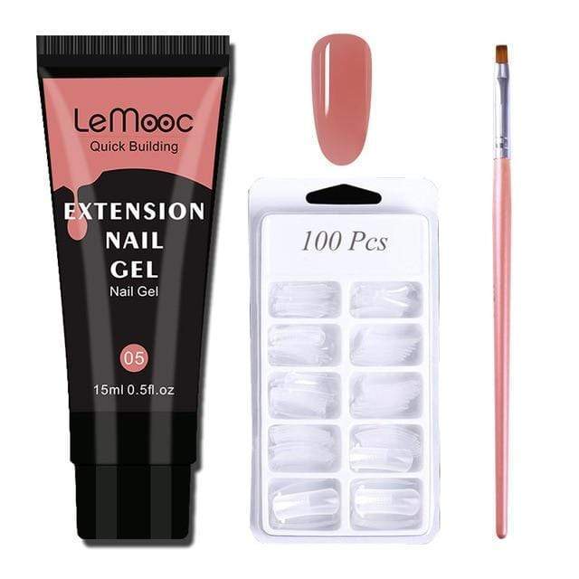 Lemooc  UV Gel Kit 15ml Quick Building  UV Gel Nail Polish For Nail Extensions Acrylic Gel Polish Nail Art Set JadeMoghul Inc. 