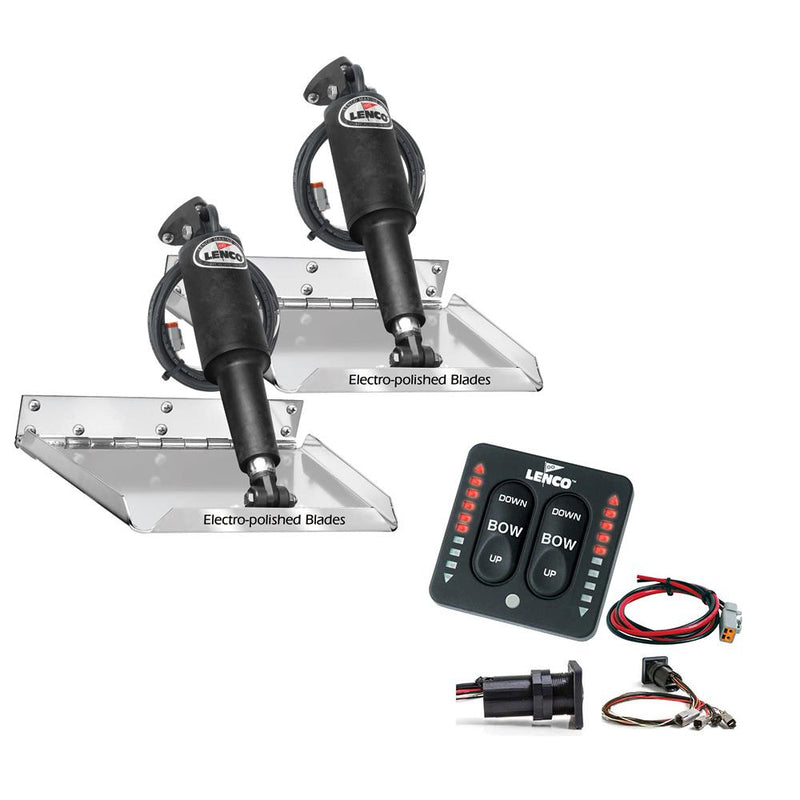 Lenco 16" x 12" Standard Performance Trim Tab Kit w-LED Indicator Switch Kit 12V [RT16X12I]-Trim Tabs-JadeMoghul Inc.