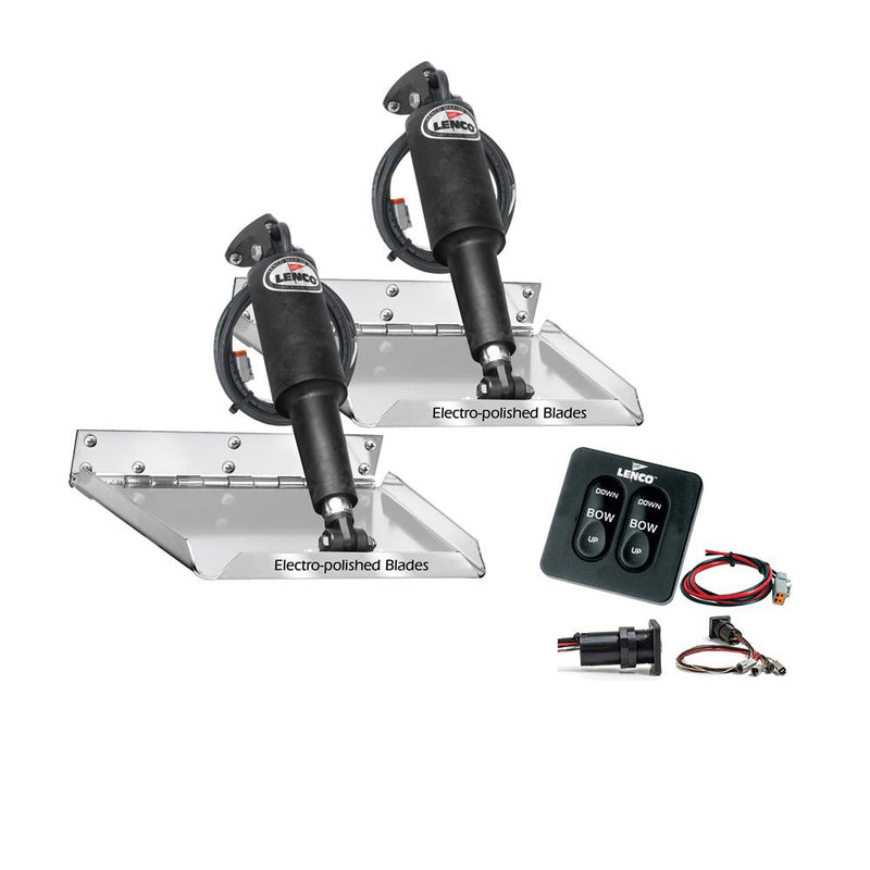 Lenco 16" x 12" Standard Performance Trim Tab Kit w-Standard Tactile Switch Kit 12V [RT16X12]-Trim Tabs-JadeMoghul Inc.