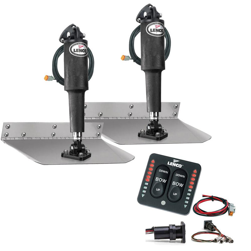 Lenco 9" x 12" Standard Trim Tab Kit w-LED Integrated Switch Kit 12V [15108-103]-Trim Tabs-JadeMoghul Inc.