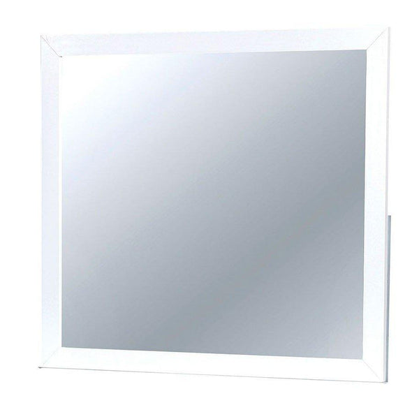 Lennart II White Rectangular Mirror-Makeup Mirrors-White-Wood Glass-JadeMoghul Inc.