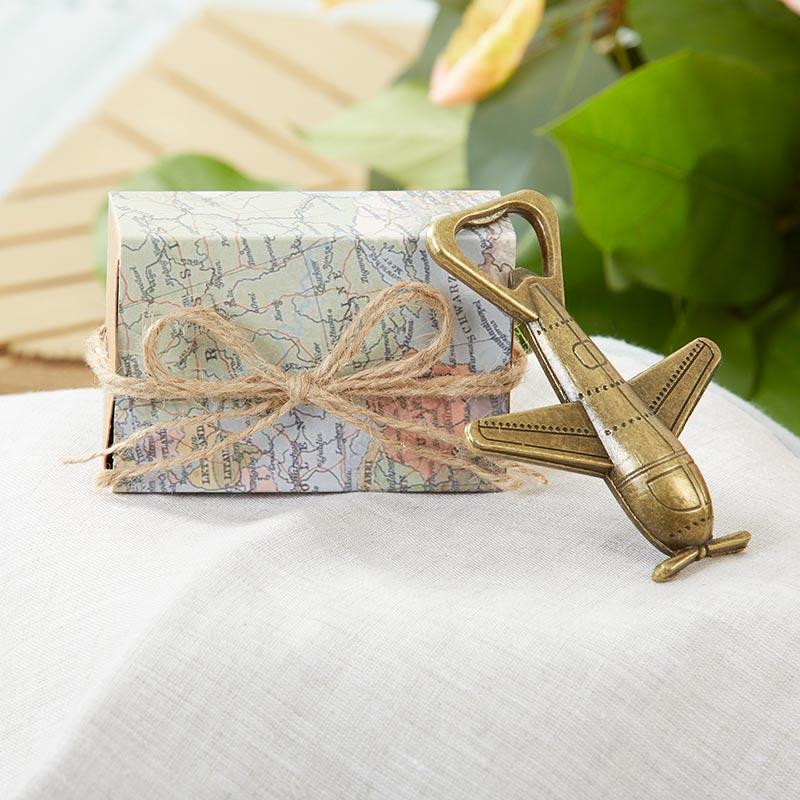 "Let the Adventure Begin" Airplane Bottle Opener-Wedding Reception Accessories-JadeMoghul Inc.