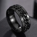 Letdiffery Cool Stainless Steel Rotatable Men Ring High Quality Spinner Chain Punk Women Jewelry for Party Gift AExp