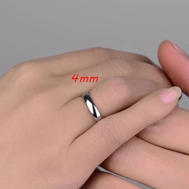 Letdiffery Smooth Stainless Steel Couple Rings Gold Simple 4MM Women Men Lovers Wedding Jewelry Engagement Gifts AExp