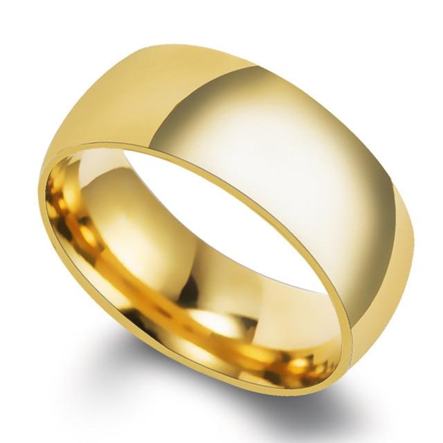 Letdiffery Smooth Stainless Steel Couple Rings Gold Simple 4MM Women Men Lovers Wedding Jewelry Engagement Gifts AExp