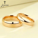Letdiffery Smooth Stainless Steel Couple Rings Gold Simple 4MM Women Men Lovers Wedding Jewelry Engagement Gifts AExp