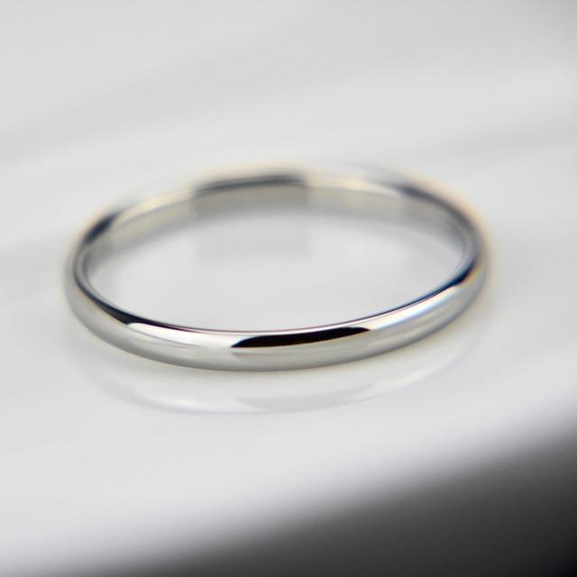 Letdiffery Smooth Stainless Steel Couple Rings Gold Simple 4MM Women Men Lovers Wedding Jewelry Engagement Gifts JadeMoghul Inc. 