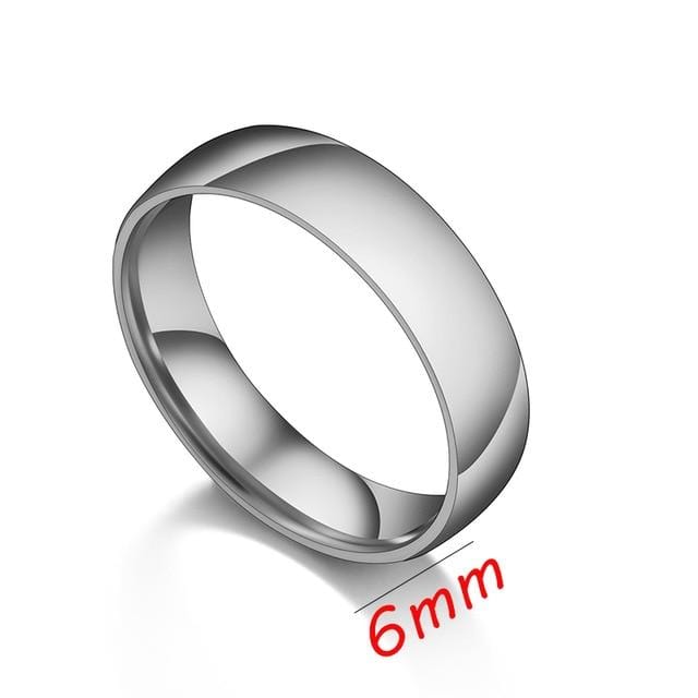 Letdiffery Smooth Stainless Steel Couple Rings Gold Simple 4MM Women Men Lovers Wedding Jewelry Engagement Gifts JadeMoghul Inc. 