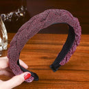 LEVAO Solid Color Velvet Braid Headband with Teeth Hair Accessories Korean Twists Hairband Women and Girls Head Wear AExp