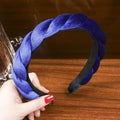 LEVAO Solid Color Velvet Braid Headband with Teeth Hair Accessories Korean Twists Hairband Women and Girls Head Wear AExp