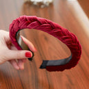 LEVAO Solid Color Velvet Braid Headband with Teeth Hair Accessories Korean Twists Hairband Women and Girls Head Wear AExp