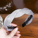 LEVAO Solid Color Velvet Braid Headband with Teeth Hair Accessories Korean Twists Hairband Women and Girls Head Wear AExp