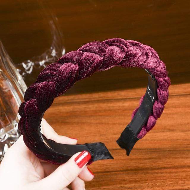 LEVAO Solid Color Velvet Braid Headband with Teeth Hair Accessories Korean Twists Hairband Women and Girls Head Wear AExp