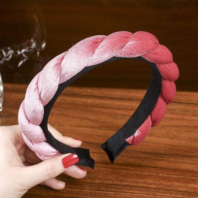LEVAO Solid Color Velvet Braid Headband with Teeth Hair Accessories Korean Twists Hairband Women and Girls Head Wear AExp
