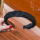 LEVAO Solid Color Velvet Braid Headband with Teeth Hair Accessories Korean Twists Hairband Women and Girls Head Wear AExp