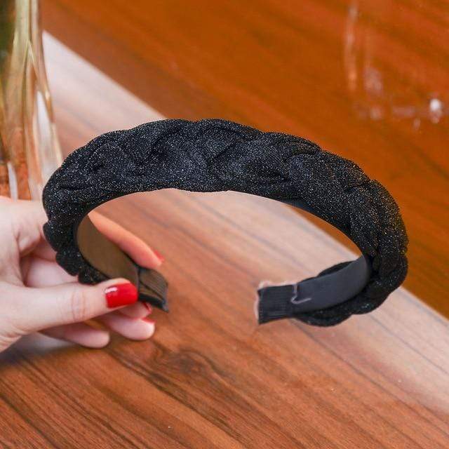 LEVAO Solid Color Velvet Braid Headband with Teeth Hair Accessories Korean Twists Hairband Women and Girls Head Wear AExp