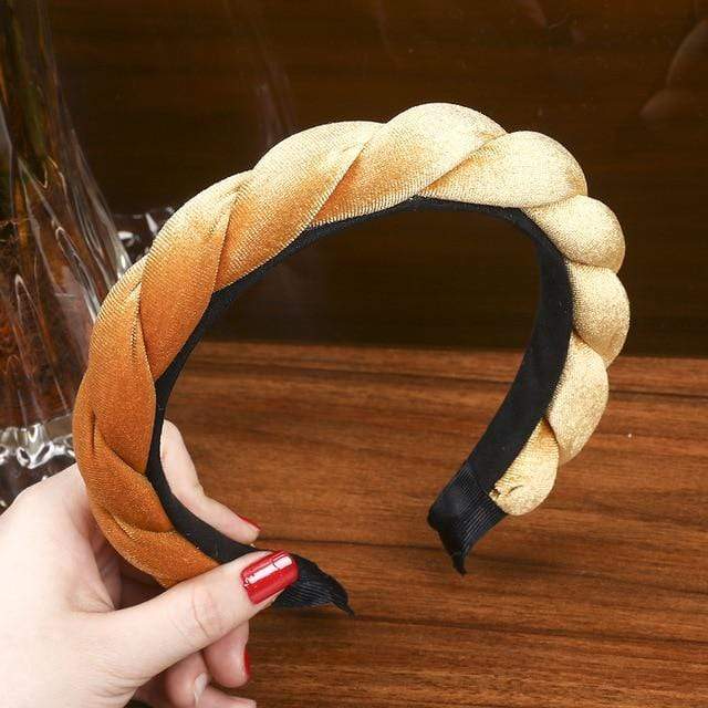 LEVAO Solid Color Velvet Braid Headband with Teeth Hair Accessories Korean Twists Hairband Women and Girls Head Wear AExp