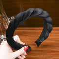 LEVAO Solid Color Velvet Braid Headband with Teeth Hair Accessories Korean Twists Hairband Women and Girls Head Wear AExp