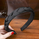 LEVAO Solid Color Velvet Braid Headband with Teeth Hair Accessories Korean Twists Hairband Women and Girls Head Wear AExp