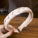 LEVAO Solid Color Velvet Braid Headband with Teeth Hair Accessories Korean Twists Hairband Women and Girls Head Wear AExp