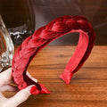 LEVAO Solid Color Velvet Braid Headband with Teeth Hair Accessories Korean Twists Hairband Women and Girls Head Wear AExp