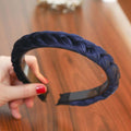 LEVAO Solid Color Velvet Braid Headband with Teeth Hair Accessories Korean Twists Hairband Women and Girls Head Wear AExp