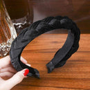 LEVAO Solid Color Velvet Braid Headband with Teeth Hair Accessories Korean Twists Hairband Women and Girls Head Wear AExp