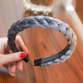 LEVAO Solid Color Velvet Braid Headband with Teeth Hair Accessories Korean Twists Hairband Women and Girls Head Wear AExp