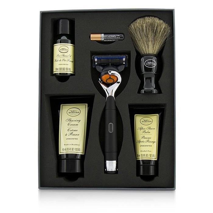 Lexington Collection Power Shave Set: Razor + Brush + Pre Shave Oil + Shaving Cream + After Shave Balm - Without Battery - 5pcs-Men's Skin-JadeMoghul Inc.