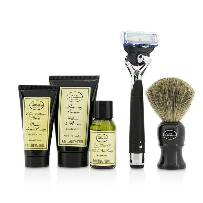 Lexington Collection Power Shave Set: Razor + Brush + Pre Shave Oil + Shaving Cream + After Shave Balm - Without Battery - 5pcs-Men's Skin-JadeMoghul Inc.