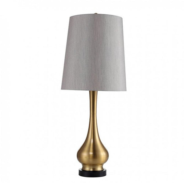 LIA Contemporary Table Lamp, Gold Base With White Shade-Table Lamps-Gold-Metal-JadeMoghul Inc.
