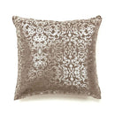 Lia Novelty Pillow, Beige, Set of 2, Large-Accent Pillows-Brown, Silver-Polyester-JadeMoghul Inc.