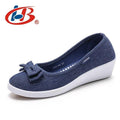 LIBANG High Quality Women Platform Shoes Wedges Autumn Summer Women Pumps Shallow Breathable Shoes Women Canvas Shoes with Bow-Light Blue-6-China-JadeMoghul Inc.