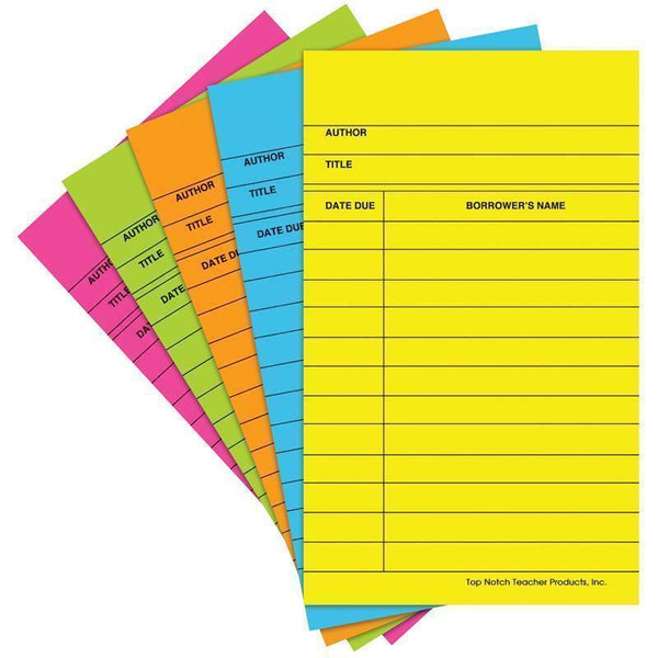LIBRARY CARDS BRITE ASSORTED 500/BX-Supplies-JadeMoghul Inc.
