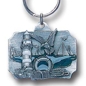 Licensed Sports Accessories - Coastal Scene Metal Key Chain with Enameled Details-Key Chains,Sculpted Key Chain,Enameled Key Chain-JadeMoghul Inc.