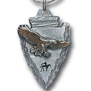 Licensed Sports Accessories - Eagle On Arrowhead Metal Key Chain with Enameled Details-Key Chains,Sculpted Key Chain,Enameled Key Chain-JadeMoghul Inc.