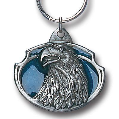Licensed Sports Accessories - Eagle Profile Metal Key Chain with Enameled Details-Key Chains,Sculpted Key Chain,Enameled Key Chain-JadeMoghul Inc.