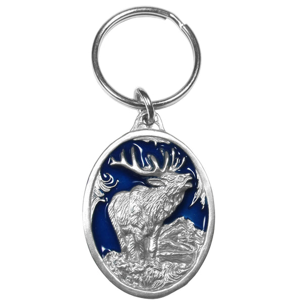 Licensed Sports Accessories - Elk Metal Key Chain with Enameled Details-Key Chains,Sculpted Key Chain,Enameled Key Chain-JadeMoghul Inc.