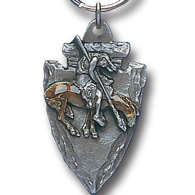 Licensed Sports Accessories - End of the Trail On Arrowhead Metal Key Chain with Enameled Details-Key Chains,Sculpted Key Chain,Enameled Key Chain-JadeMoghul Inc.
