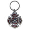 Licensed Sports Accessories - Fire Department Maltese Cross Metal Key Chain with Enameled Details-Key Chains,Sculpted Key Chain,Enameled Key Chain-JadeMoghul Inc.