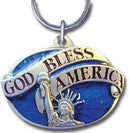 Licensed Sports Accessories - God Bless America Metal Key Chain with Enameled Details-Key Chains,Sculpted Key Chain,Enameled Key Chain-JadeMoghul Inc.