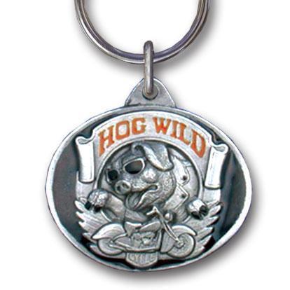 Licensed Sports Accessories - Hog Wild Metal Key Chain with Enameled Details-Key Chains,Sculpted Key Chain,Enameled Key Chain-JadeMoghul Inc.