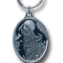Licensed Sports Accessories - Howling Wolf Metal Key Chain with Enameled Details-Key Chains,Sculpted Key Chain,Enameled Key Chain-JadeMoghul Inc.
