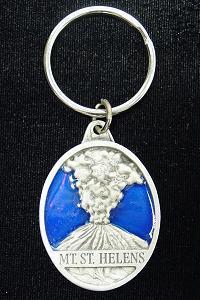 Licensed Sports Accessories - Mt. St. Helens Metal Key Chain with Enameled Details-Key Chains,Sculpted Key Chain,Enameled Key Chain-JadeMoghul Inc.