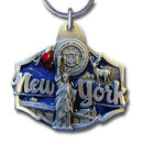 Licensed Sports Accessories - New York Statue of Liberty Metal Key Chain with Enameled Details-Key Chains,Sculpted Key Chain,Enameled Key Chain-JadeMoghul Inc.