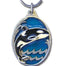 Licensed Sports Accessories - Orca Whale Metal Key Chain with Enameled Details-Key Chains,Sculpted Key Chain,Enameled Key Chain-JadeMoghul Inc.